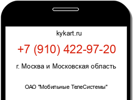 Информация о номере телефона +7 (910) 422-97-20: регион, оператор