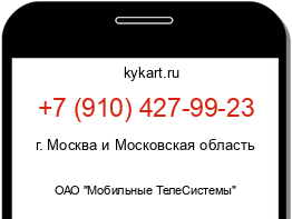 Информация о номере телефона +7 (910) 427-99-23: регион, оператор