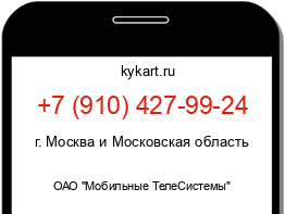 Информация о номере телефона +7 (910) 427-99-24: регион, оператор