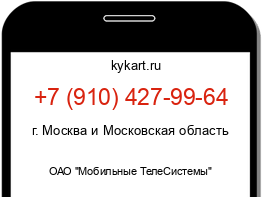 Информация о номере телефона +7 (910) 427-99-64: регион, оператор