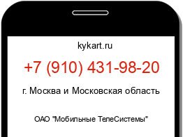 Информация о номере телефона +7 (910) 431-98-20: регион, оператор