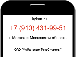 Информация о номере телефона +7 (910) 431-99-51: регион, оператор