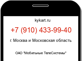 Информация о номере телефона +7 (910) 433-99-40: регион, оператор