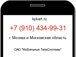 Информация о номере телефона +7 (910) 434-99-31: регион, оператор