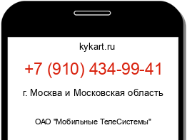 Информация о номере телефона +7 (910) 434-99-41: регион, оператор