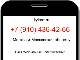 Информация о номере телефона +7 (910) 436-42-66: регион, оператор