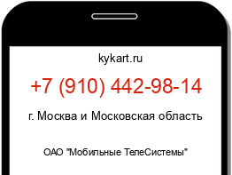 Информация о номере телефона +7 (910) 442-98-14: регион, оператор