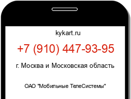 Информация о номере телефона +7 (910) 447-93-95: регион, оператор