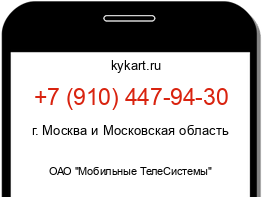 Информация о номере телефона +7 (910) 447-94-30: регион, оператор