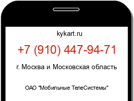 Информация о номере телефона +7 (910) 447-94-71: регион, оператор