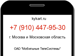 Информация о номере телефона +7 (910) 447-95-30: регион, оператор