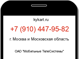 Информация о номере телефона +7 (910) 447-95-82: регион, оператор