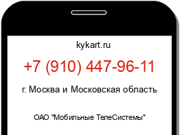 Информация о номере телефона +7 (910) 447-96-11: регион, оператор