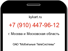 Информация о номере телефона +7 (910) 447-96-12: регион, оператор