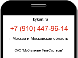 Информация о номере телефона +7 (910) 447-96-14: регион, оператор