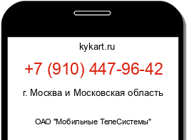 Информация о номере телефона +7 (910) 447-96-42: регион, оператор