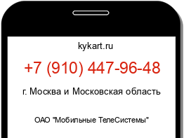 Информация о номере телефона +7 (910) 447-96-48: регион, оператор