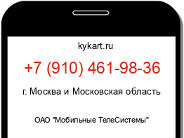 Информация о номере телефона +7 (910) 461-98-36: регион, оператор