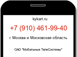 Информация о номере телефона +7 (910) 461-99-40: регион, оператор