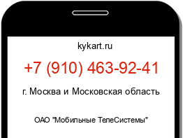 Информация о номере телефона +7 (910) 463-92-41: регион, оператор