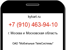 Информация о номере телефона +7 (910) 463-94-10: регион, оператор