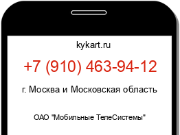 Информация о номере телефона +7 (910) 463-94-12: регион, оператор