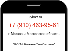 Информация о номере телефона +7 (910) 463-95-61: регион, оператор