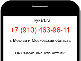 Информация о номере телефона +7 (910) 463-96-11: регион, оператор