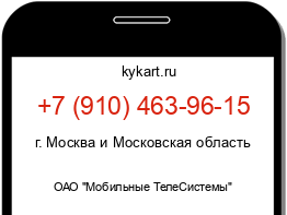 Информация о номере телефона +7 (910) 463-96-15: регион, оператор