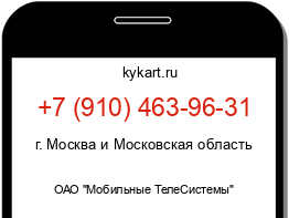 Информация о номере телефона +7 (910) 463-96-31: регион, оператор