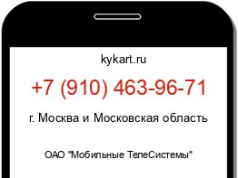Информация о номере телефона +7 (910) 463-96-71: регион, оператор