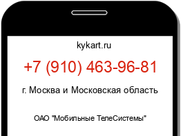 Информация о номере телефона +7 (910) 463-96-81: регион, оператор