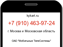 Информация о номере телефона +7 (910) 463-97-24: регион, оператор