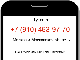 Информация о номере телефона +7 (910) 463-97-70: регион, оператор