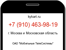 Информация о номере телефона +7 (910) 463-98-19: регион, оператор