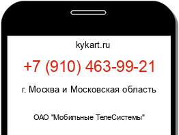 Информация о номере телефона +7 (910) 463-99-21: регион, оператор