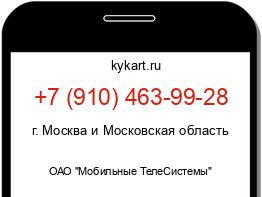 Информация о номере телефона +7 (910) 463-99-28: регион, оператор