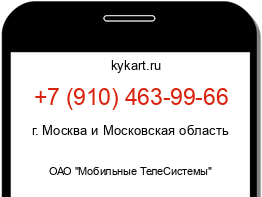 Информация о номере телефона +7 (910) 463-99-66: регион, оператор