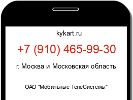 Информация о номере телефона +7 (910) 465-99-30: регион, оператор
