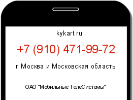 Информация о номере телефона +7 (910) 471-99-72: регион, оператор