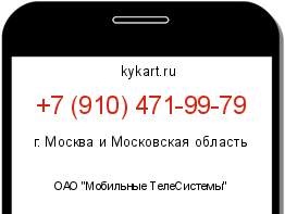 Информация о номере телефона +7 (910) 471-99-79: регион, оператор