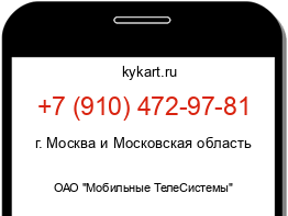 Информация о номере телефона +7 (910) 472-97-81: регион, оператор