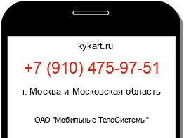 Информация о номере телефона +7 (910) 475-97-51: регион, оператор