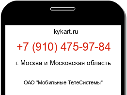 Информация о номере телефона +7 (910) 475-97-84: регион, оператор