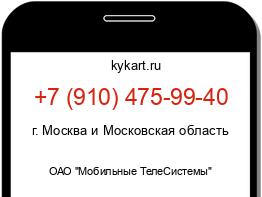 Информация о номере телефона +7 (910) 475-99-40: регион, оператор