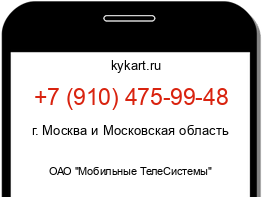 Информация о номере телефона +7 (910) 475-99-48: регион, оператор