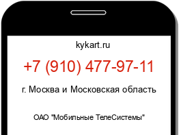 Информация о номере телефона +7 (910) 477-97-11: регион, оператор