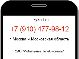 Информация о номере телефона +7 (910) 477-98-12: регион, оператор