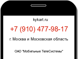 Информация о номере телефона +7 (910) 477-98-17: регион, оператор