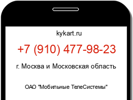 Информация о номере телефона +7 (910) 477-98-23: регион, оператор